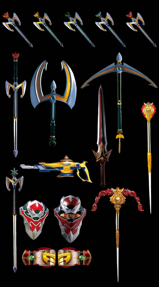 Blue Ranger Weapons Deviantart Mystic Rangers' weapons by ChemistryChandra on DeviantArt