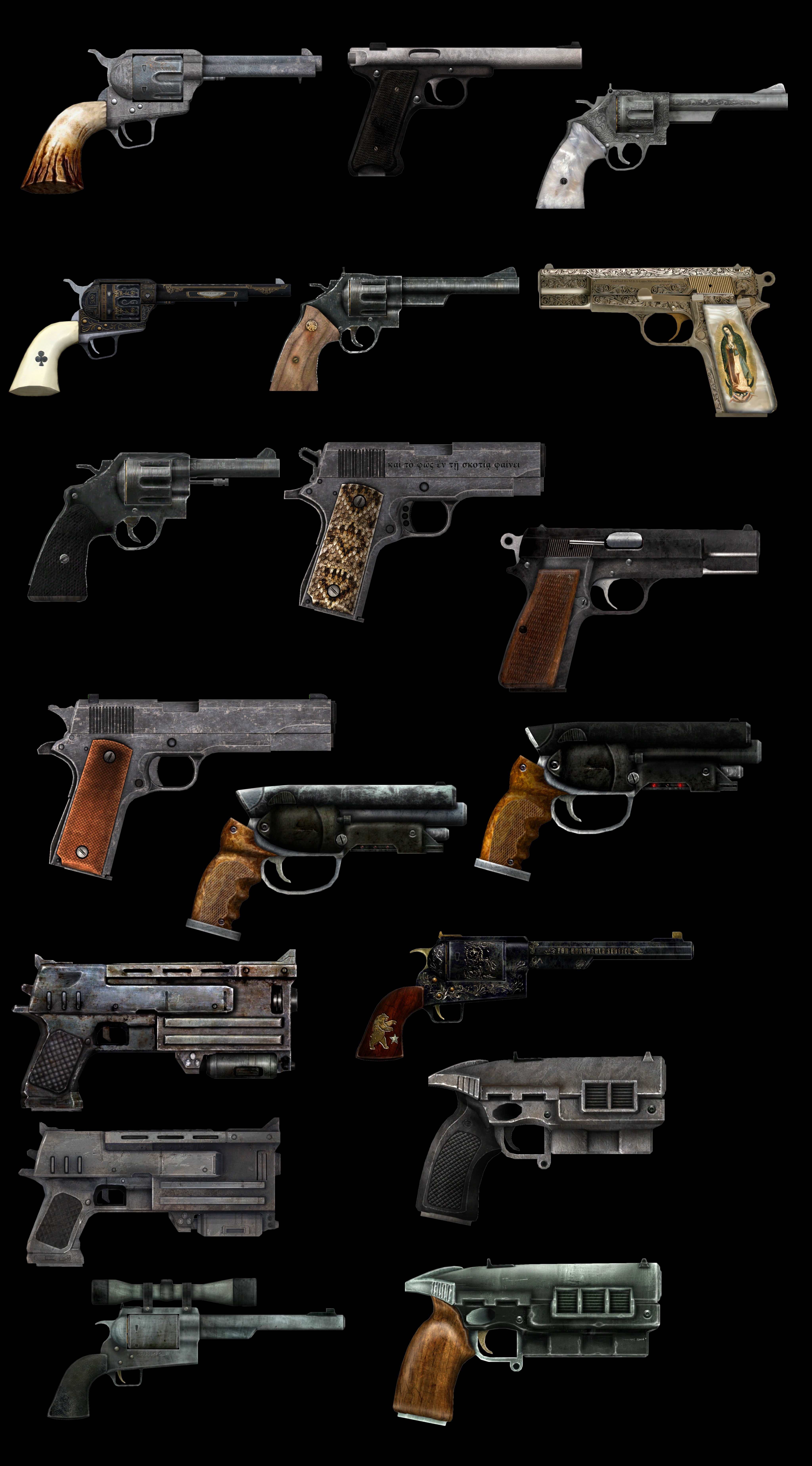 Fallout Handguns Pistols (Fallout New Vegas) by ChemistryChandra on DeviantArt