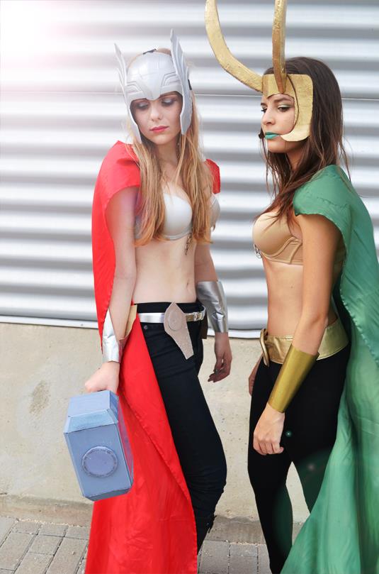 Sisters (Lady Thor and Lady Loki Cosplay)