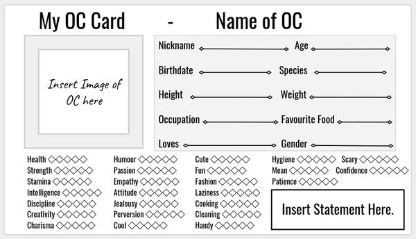 OC Card Template by SleepyBebe on DeviantArt OC Card Template by SleepyBebe on DeviantArt