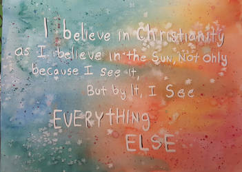 Watercolor C.S Lewis quote