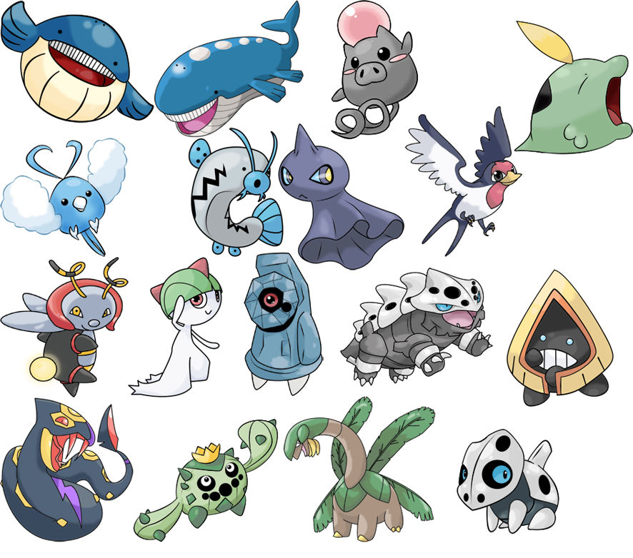 Hoenn Pokemon (Made by Nuukiie) re-color/edited by Willibab on DeviantArt