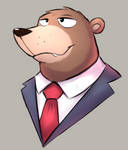Bear in a suit