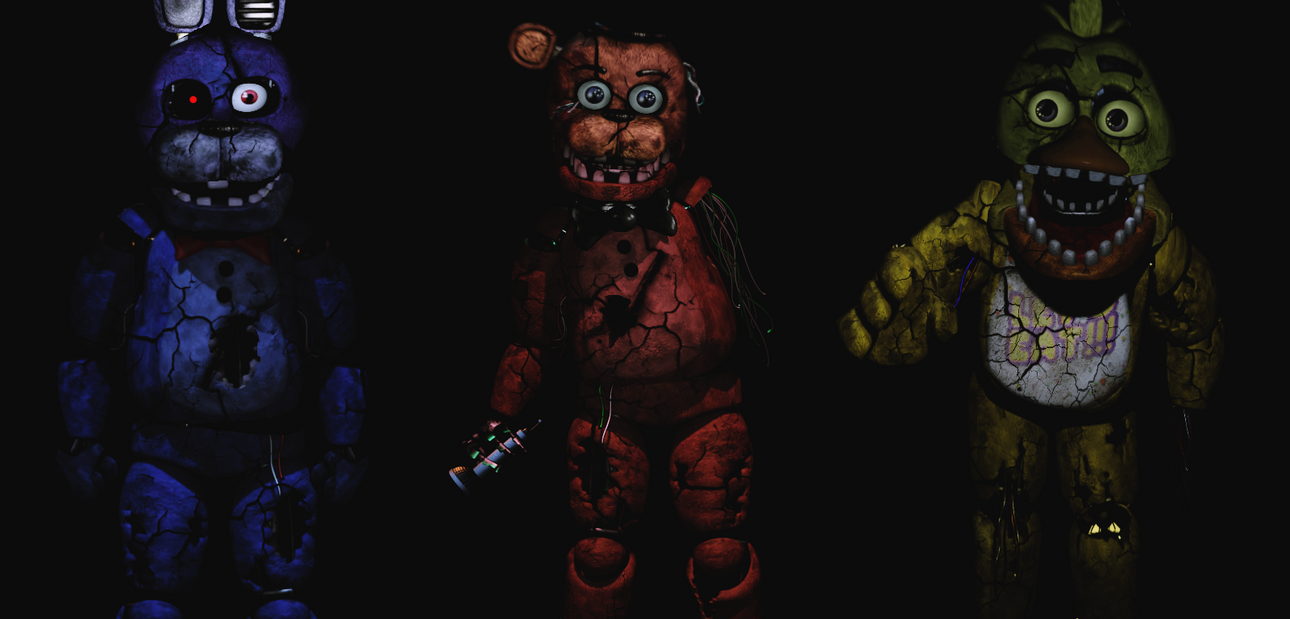 FNaF animatronics and real names  the withered by fishypapp on
