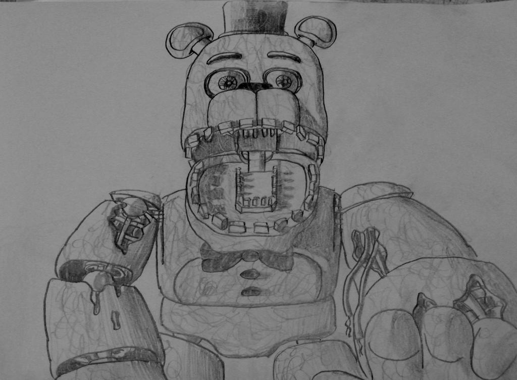 Withered Freddy Drawing by FreddyFredbear on DeviantArt