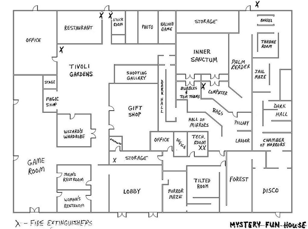 Mystery Fun House Camera Map ( a lot of cameras ) by FreddyFredbear