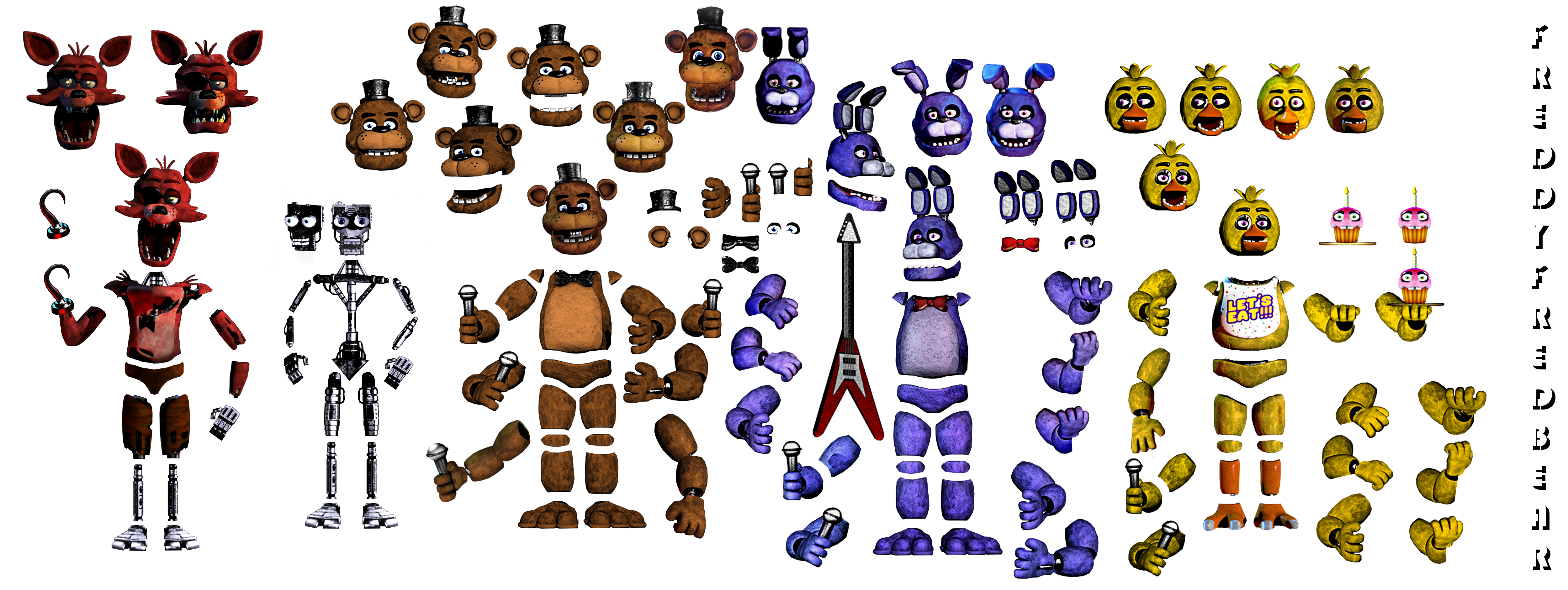 FNaF 1 Animatronic Heads by  on  @DeviantArt