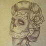 Mexican Death skull tattoo design