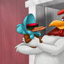 Foghorn Leghorn and Banty Rooster