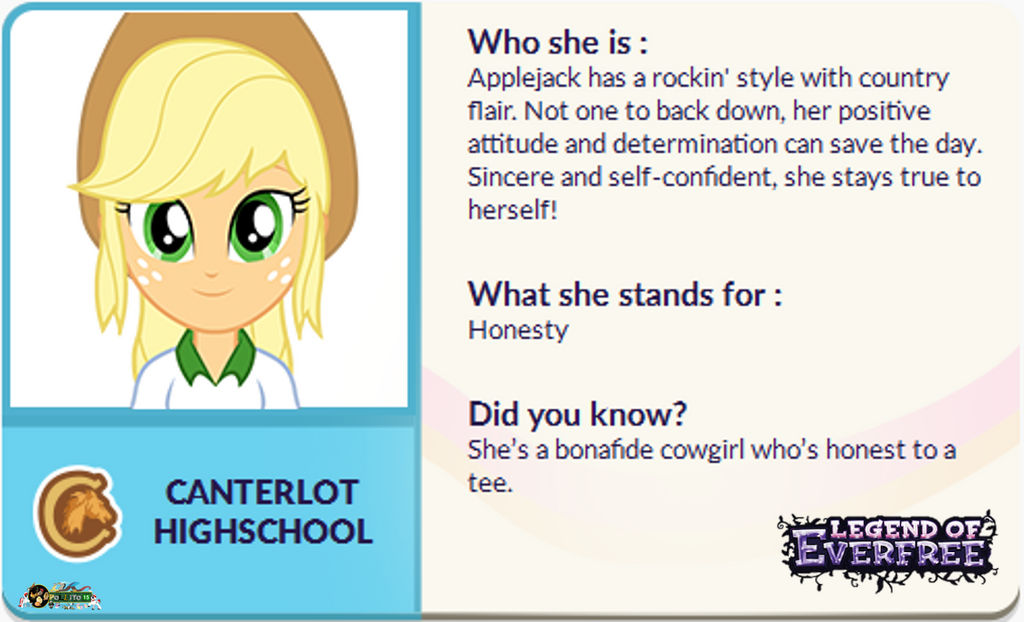 MLP EG  Legend of everfree  Applejack features