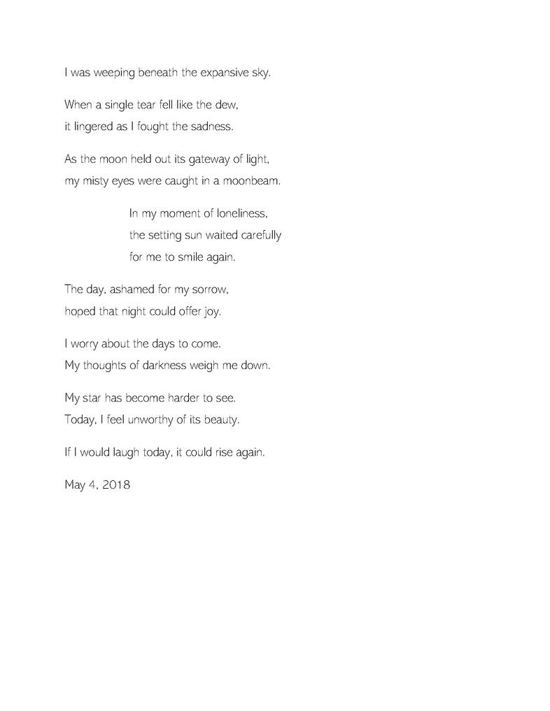 I was weeping beneath the expansive sky by SmilingY