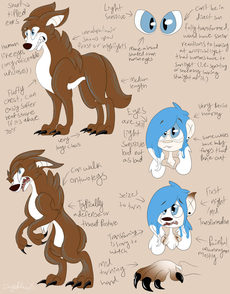 Werewolf Ref Sheet UPDATED by FeverishFrenzy on DeviantArt