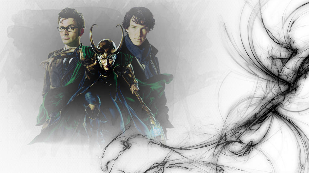 Loki Sherlock and The Doctor Wallpaper by The-Light-Source on DeviantArt