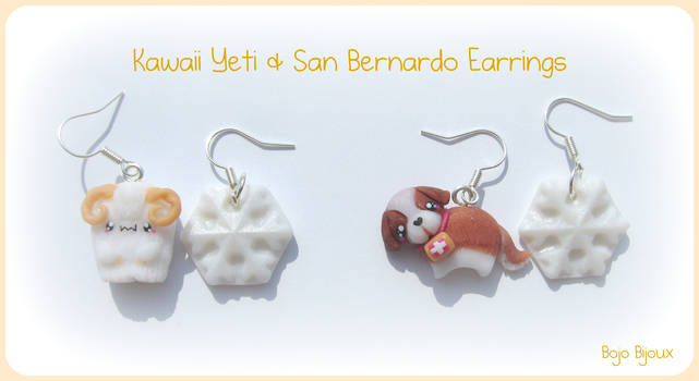 Kawaii Yeti and San Bernardo Earrings