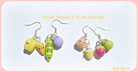 Kawaii veggies and fruits earrings