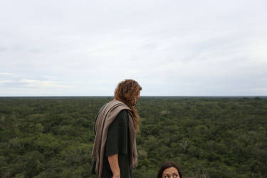 Dana and Syl on top of a mayan pyramid