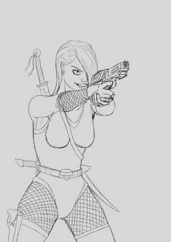 At gunpoint - sketch