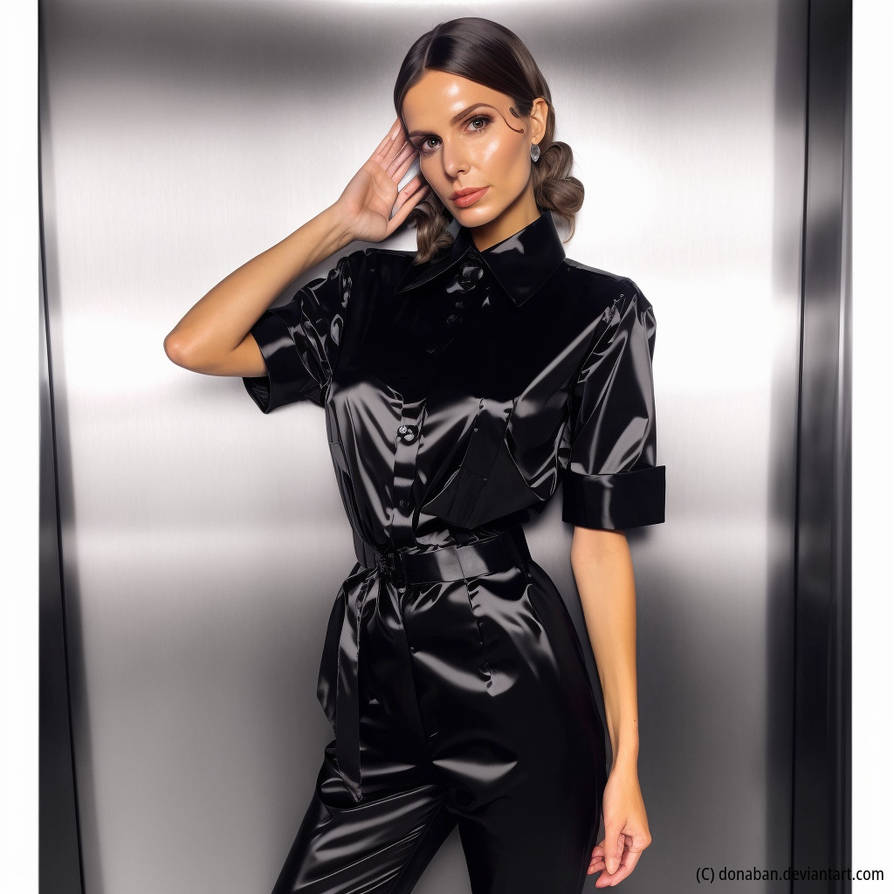 Shiny satin jumpsuit by DonAban on DeviantArt