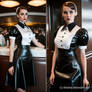 PVC / Leather combo maid uniforms