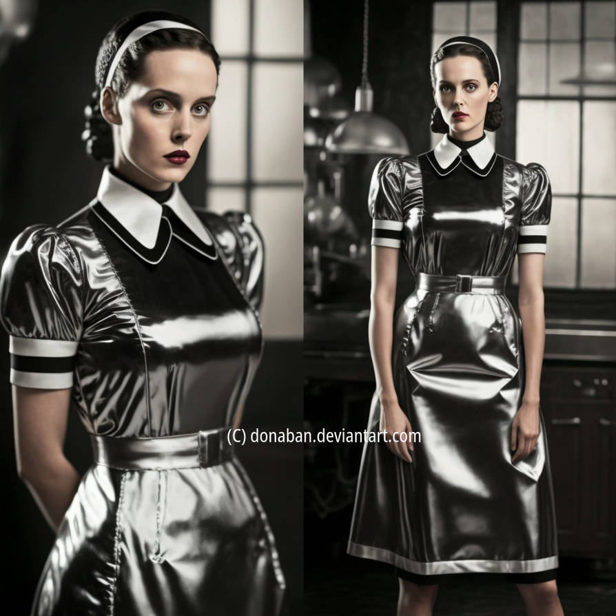 Long shiny PVC maid uniform by DonAban on DeviantArt