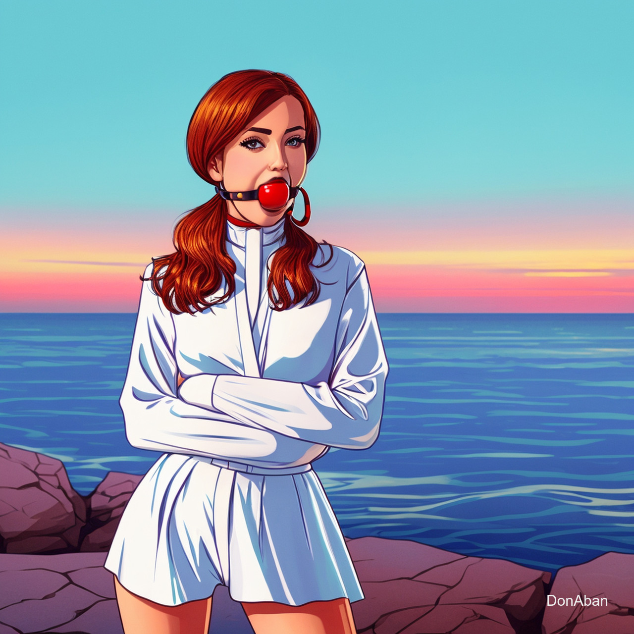 Straitjacketed on the beach by DonAban on DeviantArt