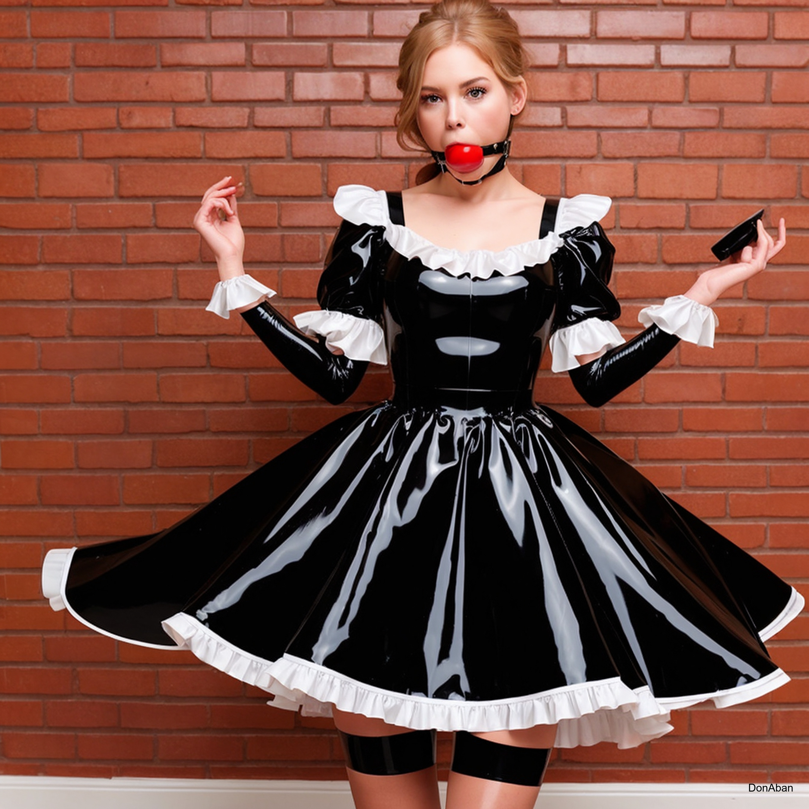 PVC latex maid dress + gag by DonAban on DeviantArt