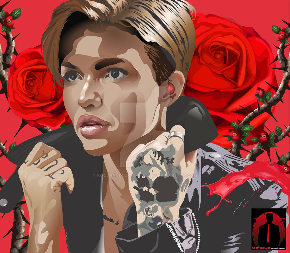 Ruby Rose Vector Color No Outline Collage For Prin