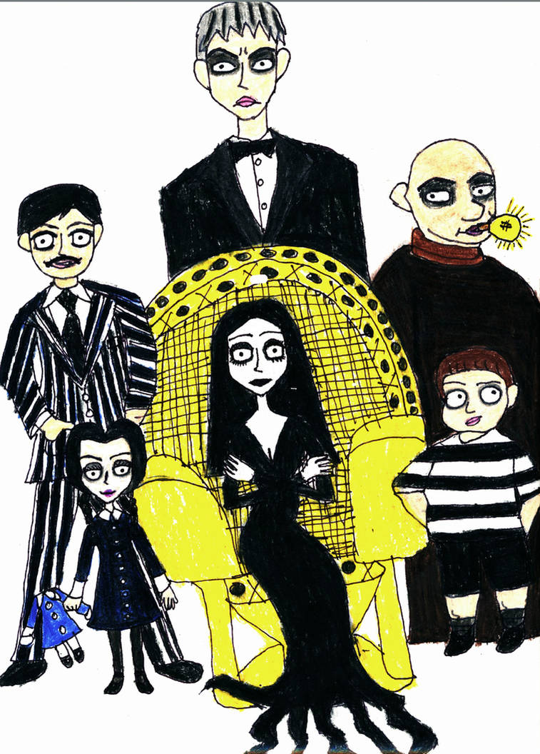 The Addams Family- Burton style by LadyData on DeviantArt