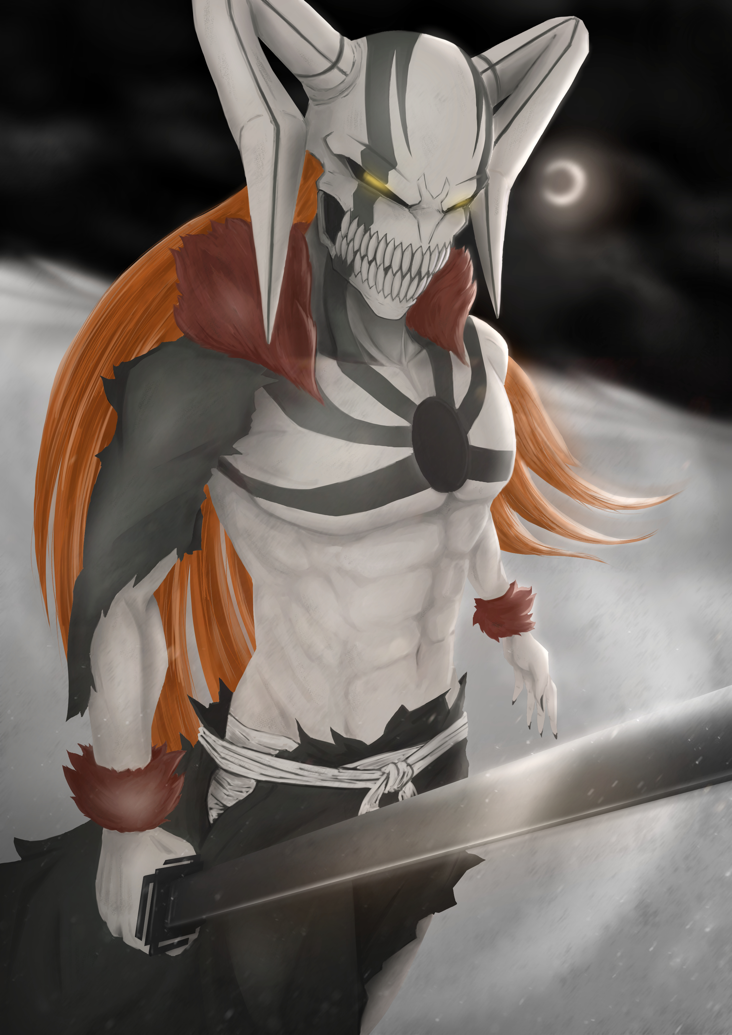 Ichigo as vasto lorde in black attire