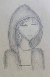 The girl wearing a hoodie