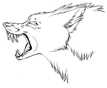 Mutant Wolf Lineart