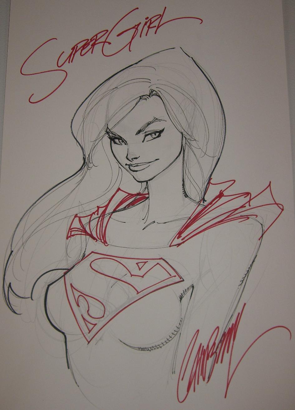 Supergirl sketch by J Scott Campbell