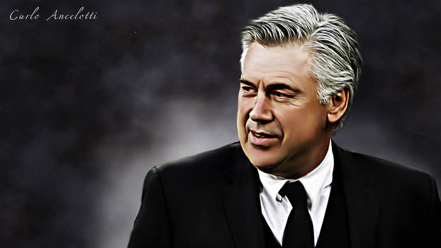 Carlo Ancelotti Oil Painting photoshop