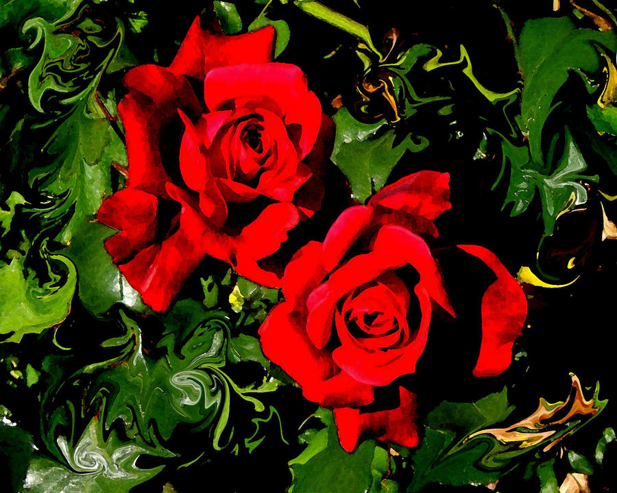 2 Red Roses Art Two Red Roses by Silissin on DeviantArt