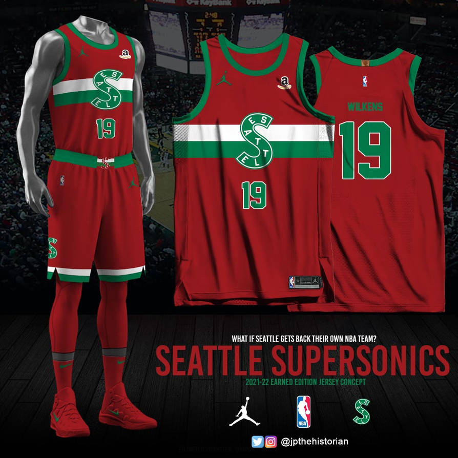 Seattle Supersonics - 2021-22 Statement Edition by jpsakuragi  Basketball  t shirt designs, Sport shirt design, Sports jersey design