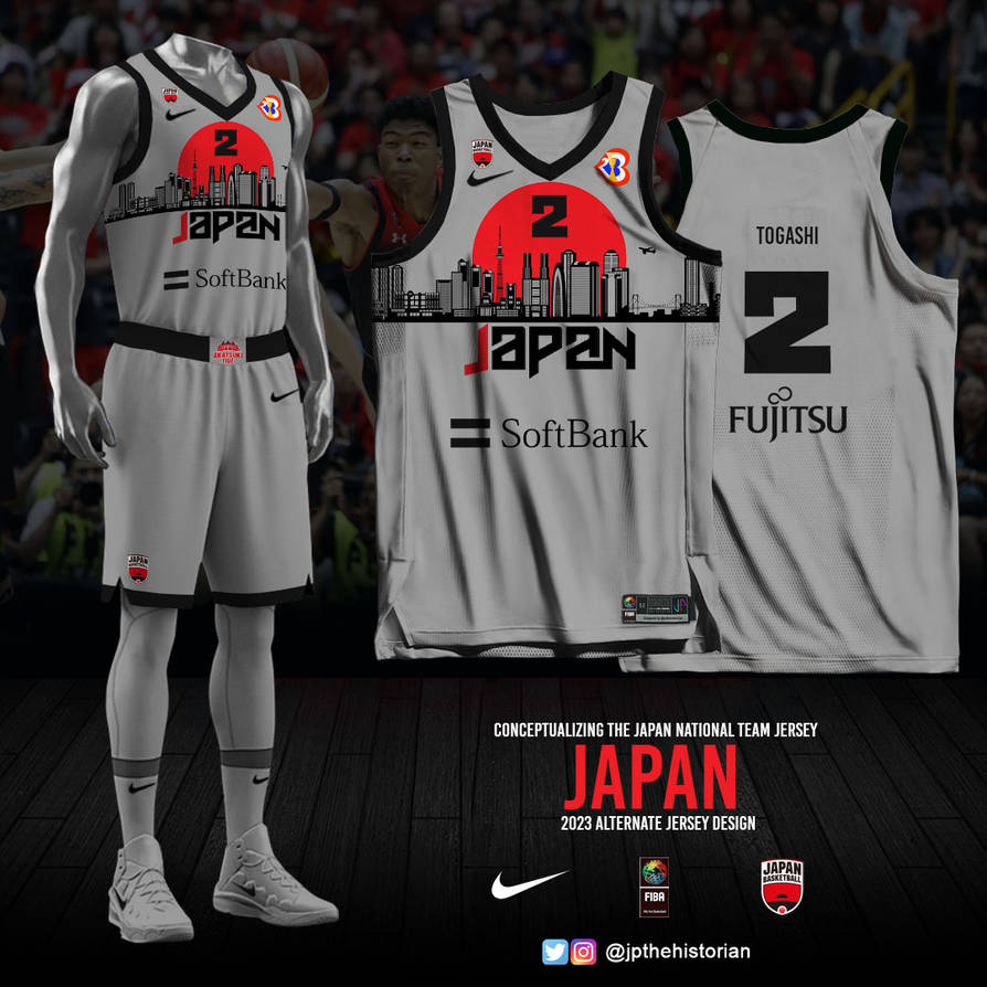 Japan 2023 FIBA World Cup - Alternate Jersey by jpsakuragi  Jersey design,  Sports jersey design, Basketball t shirt designs