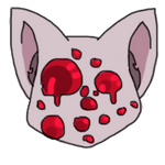 Bleeding Tooth Cat Headshot Pixel by Etrenelle