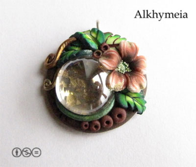 Gocce di Bosco, polymerclay pendant