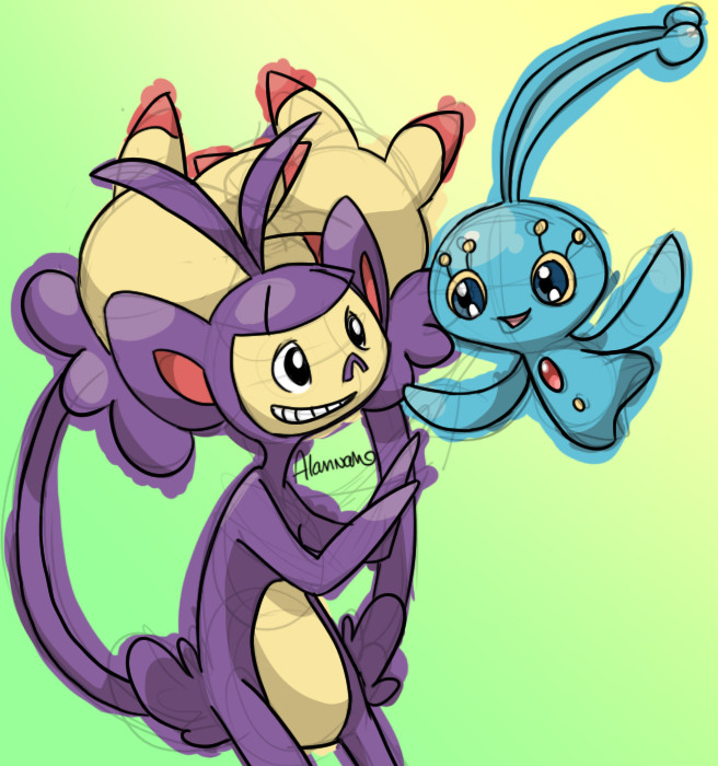 Ambipom and Manaphy