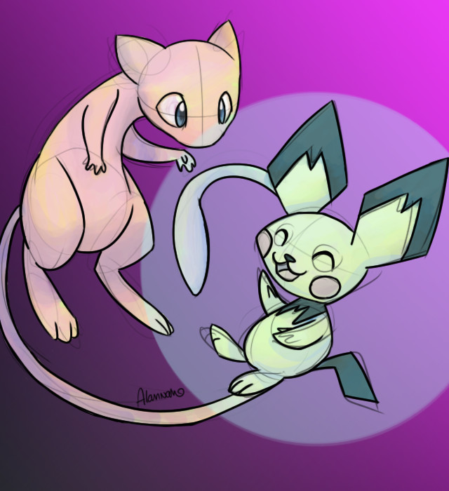 Mew and Pichu