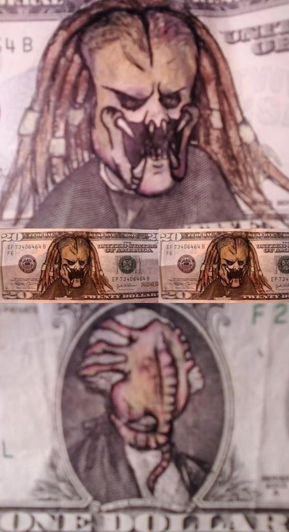 Defacing Money. Aliens