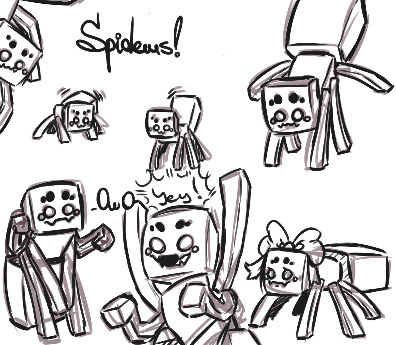 Minecraft Spider Writing Minecraft spiders! by NameMeSomehow on DeviantArt