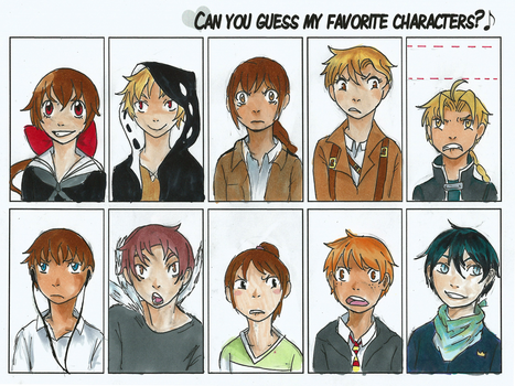 Can you guess my favorite characters? (part 1)