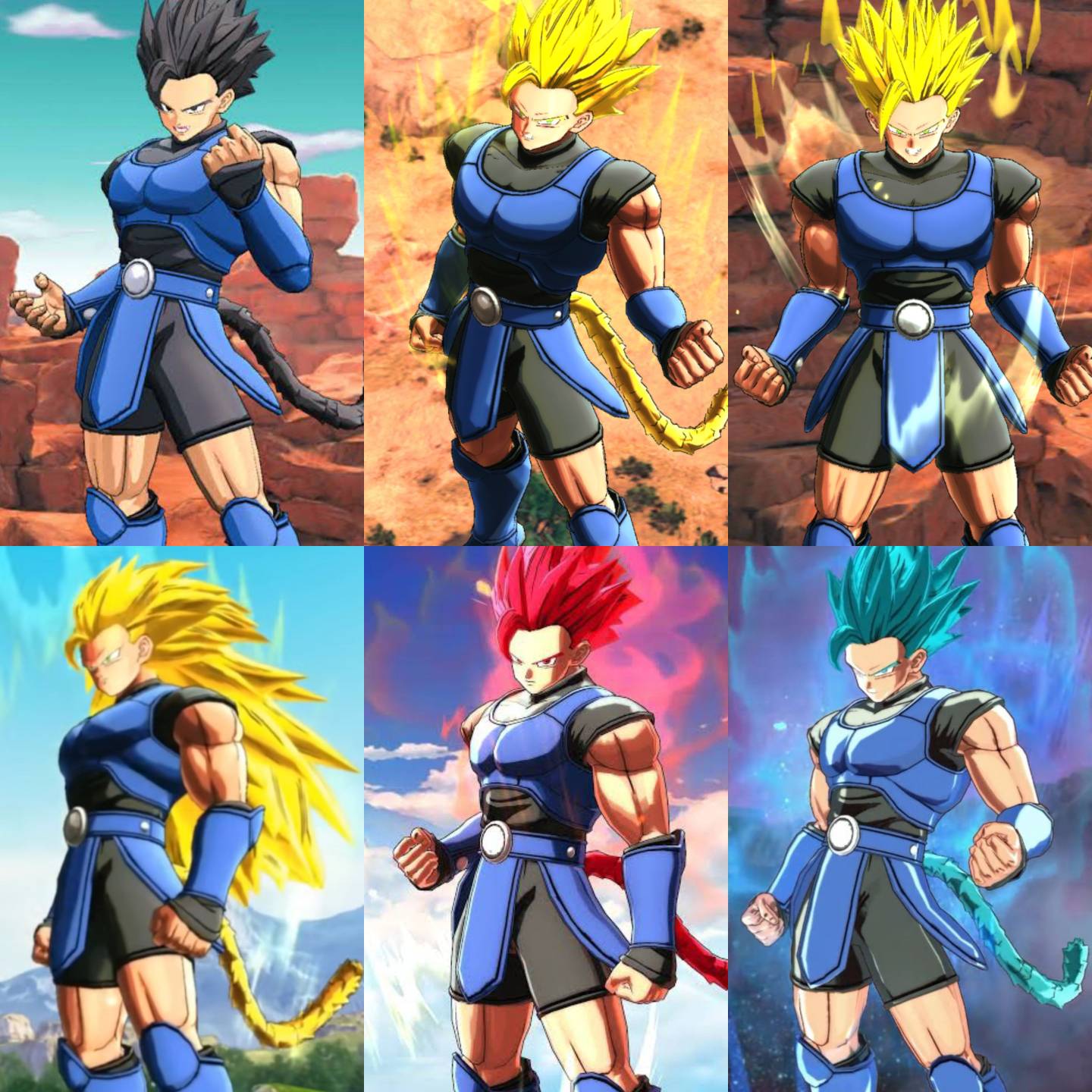 Kaioken shallot in the style of a dragon ball legends transformation