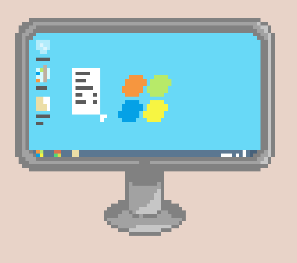 Pixel art: Windows 7 computer by Furenji8 on DeviantArt