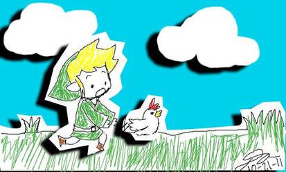 Link and cucco