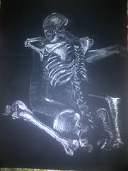 Skeleton Conte drawing