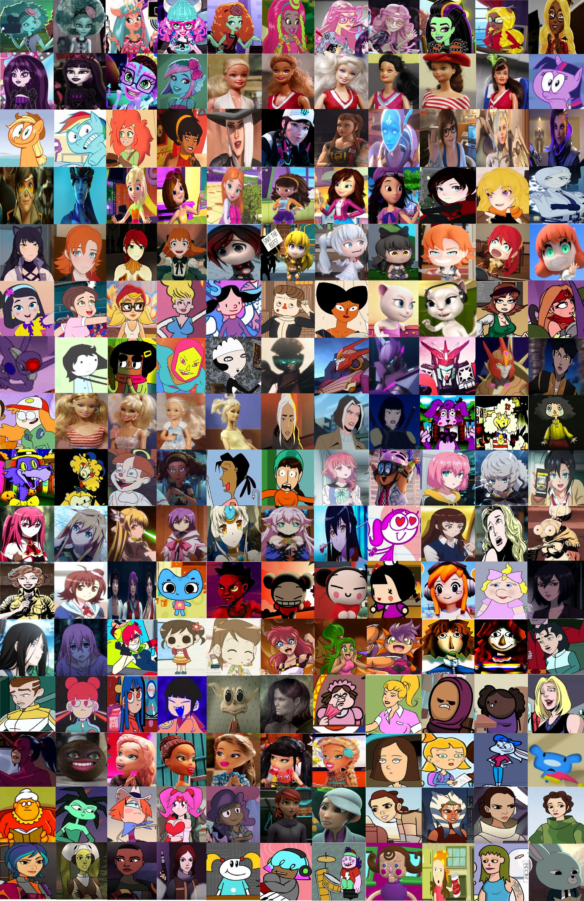 Four Anime Girls Crossover Friends - Collage by iadorecartoons on DeviantArt