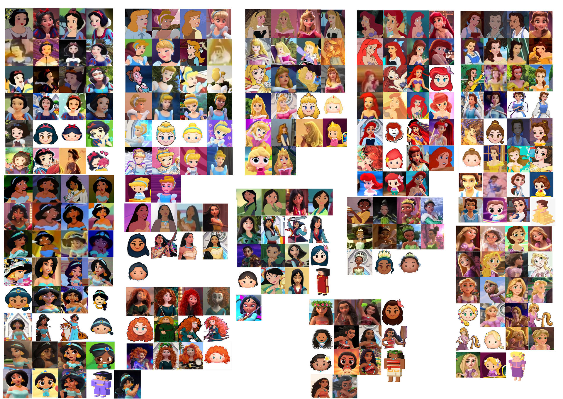 Disney Princess Appearances in Animated Media by Blossomgutz on DeviantArt