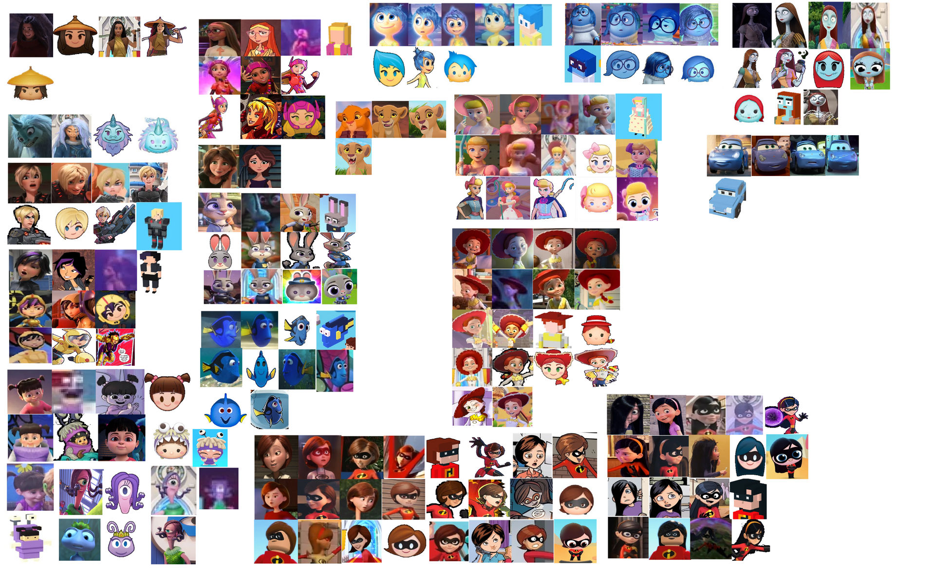 Disney And Pixar Heroines In Animated Media by Blossomgutz on DeviantArt